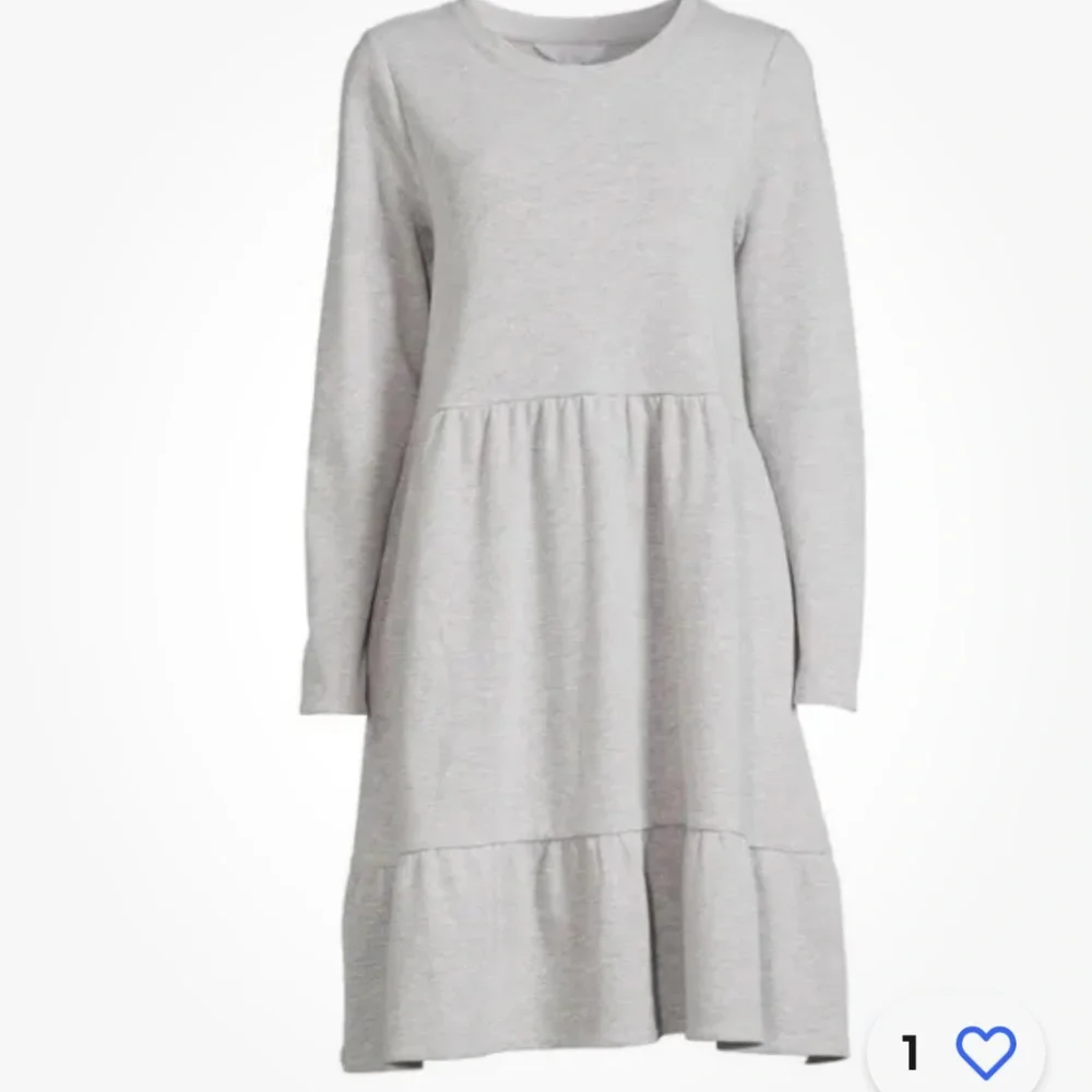 Time and Tru Women’s Gray Tiered Sweatshirt Dress Large (12-14) NEW - Picture 5 of 12